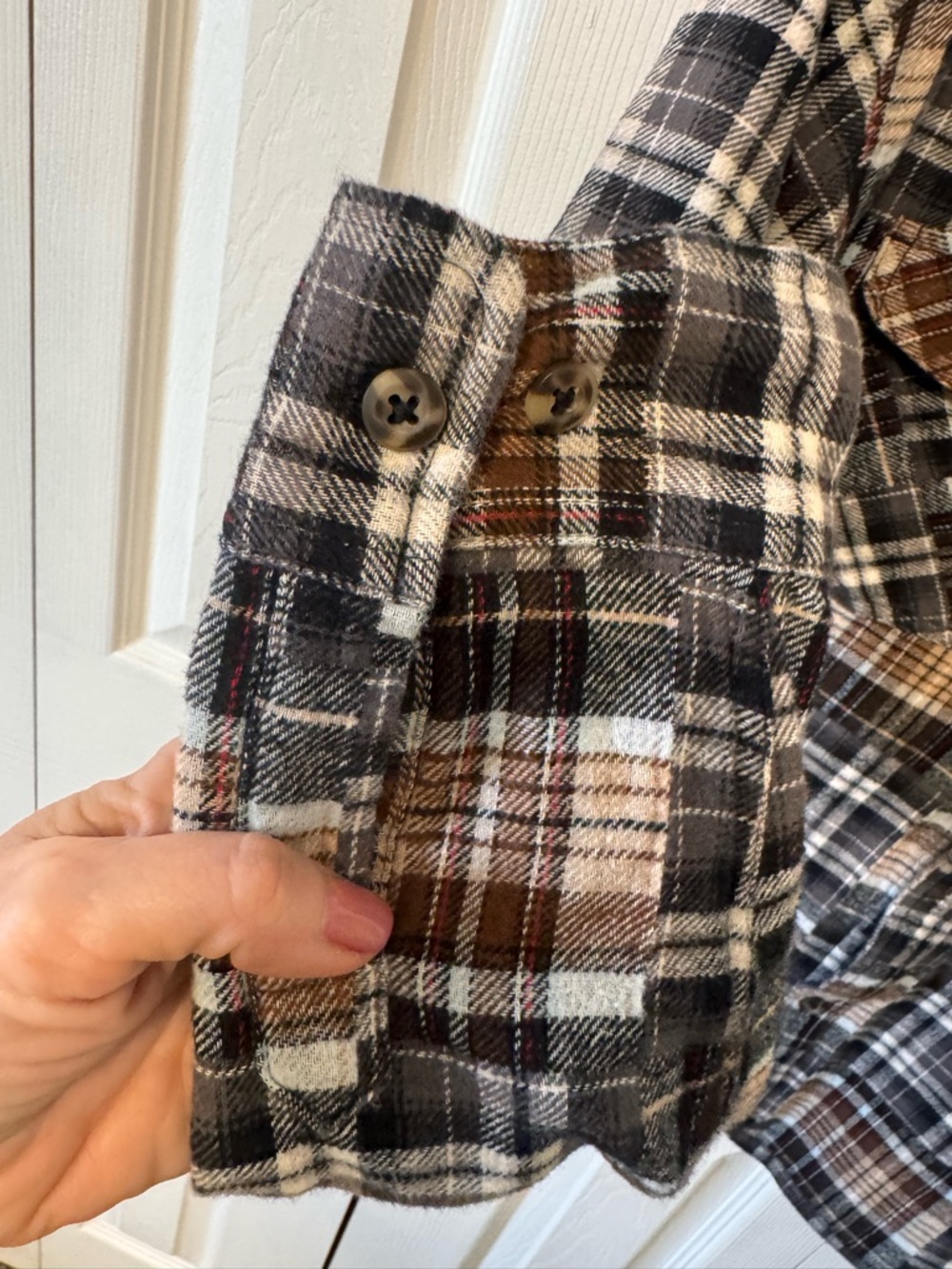 Goodfellow & Co Plaid Button-Up Shirt Jacket in Brown and Black Size Medium - Picture 5 of 9
